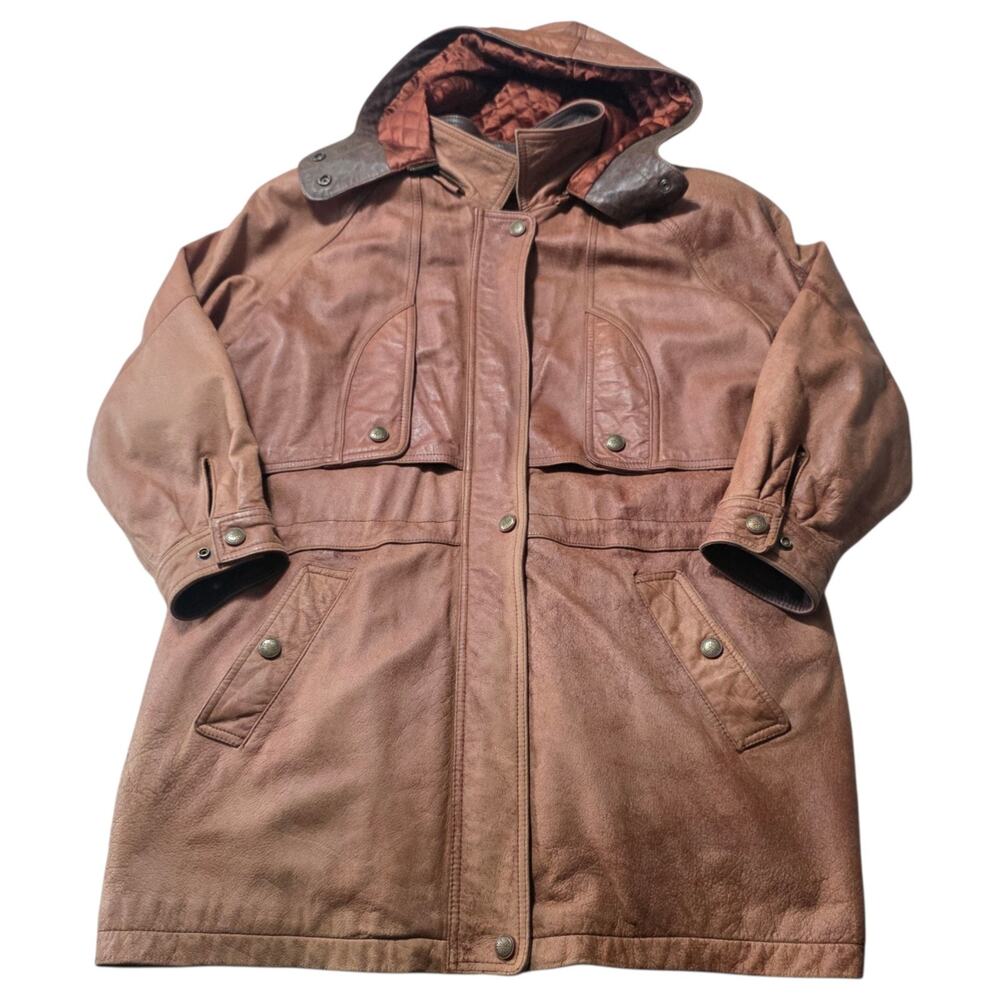 Vintage Mens Wilson's Adventure Bound Brown Leather Thinsulate Jacket Heavy Sz L
